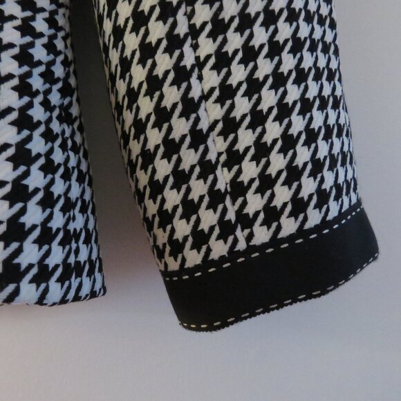 TAHARI Houndstooth Structured Blazer Academia Black White Officecore 2 Petite - Picture 12 of 14